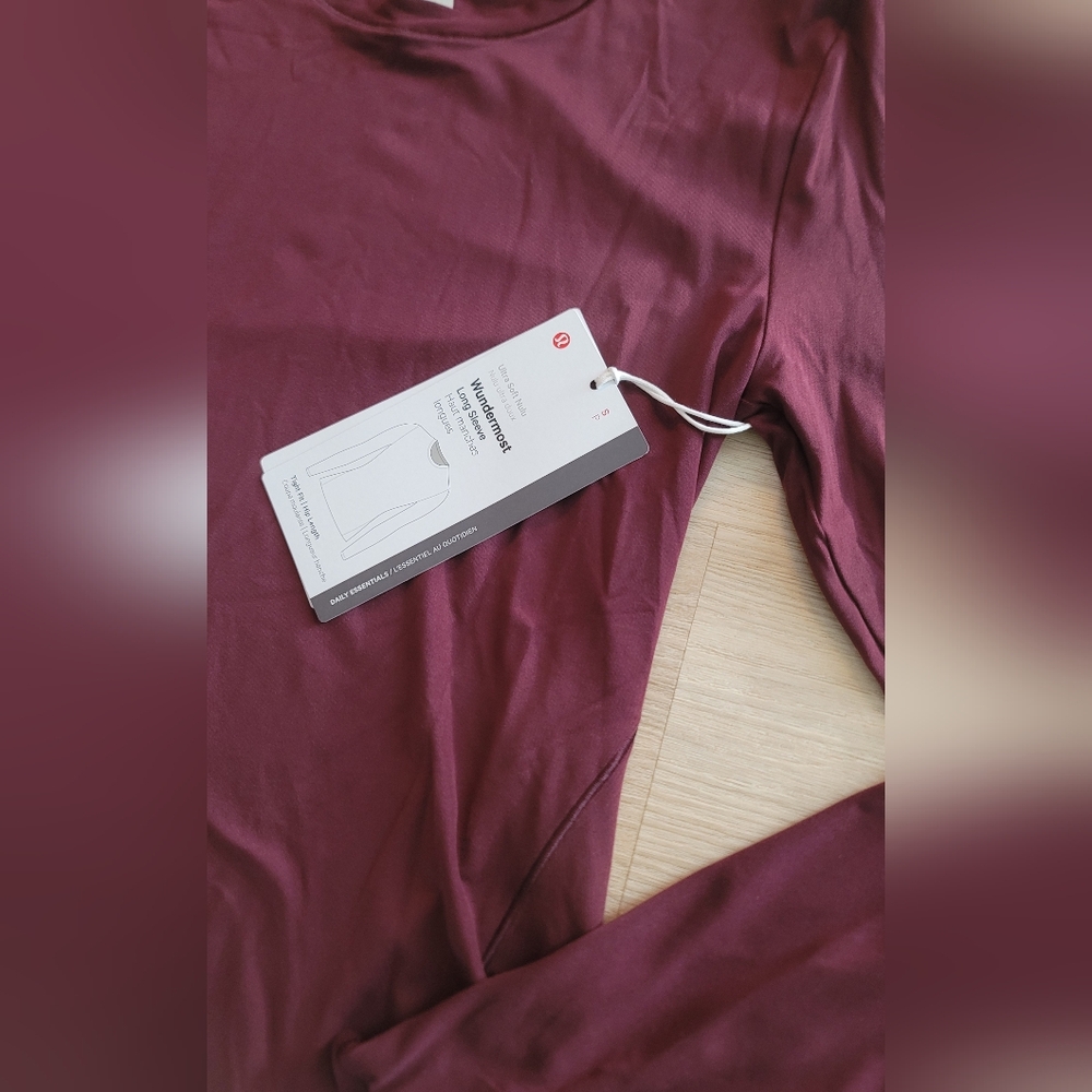 NEW Lululemon Wundermost Ultra-Soft Nulu Crewneck Long-Sleeve Shirt Garnet Small - Picture 4 of 7